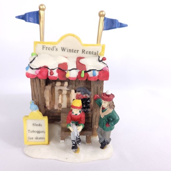 NEW Snowflake Falls Christmas Village - 8 Piece Lighted General Store Set 2002 - Picture 13 of 16